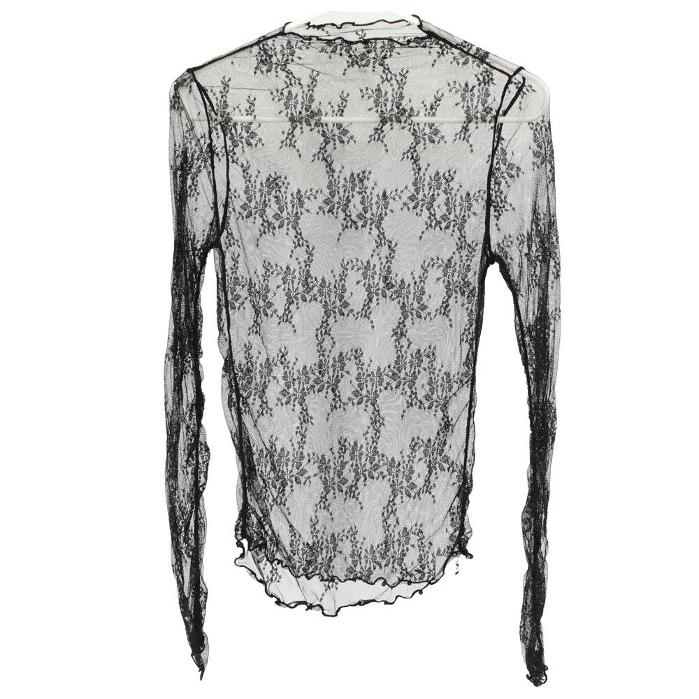 Lace Sheer Top SZ M Floral Stretch Whimseygoth Gothcore Trad Goth Festival NWT